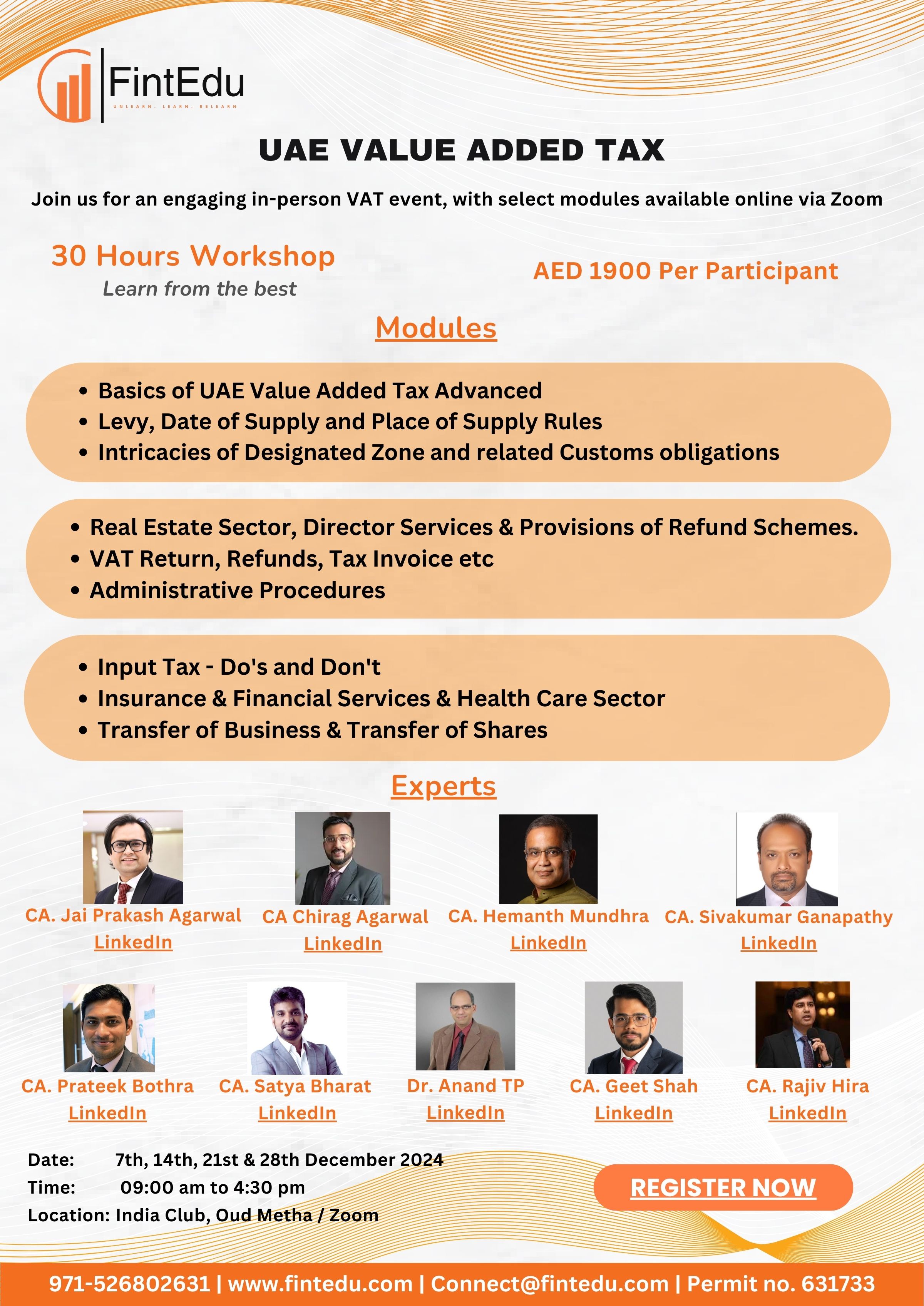 UAE Value Added Tax Workshop
